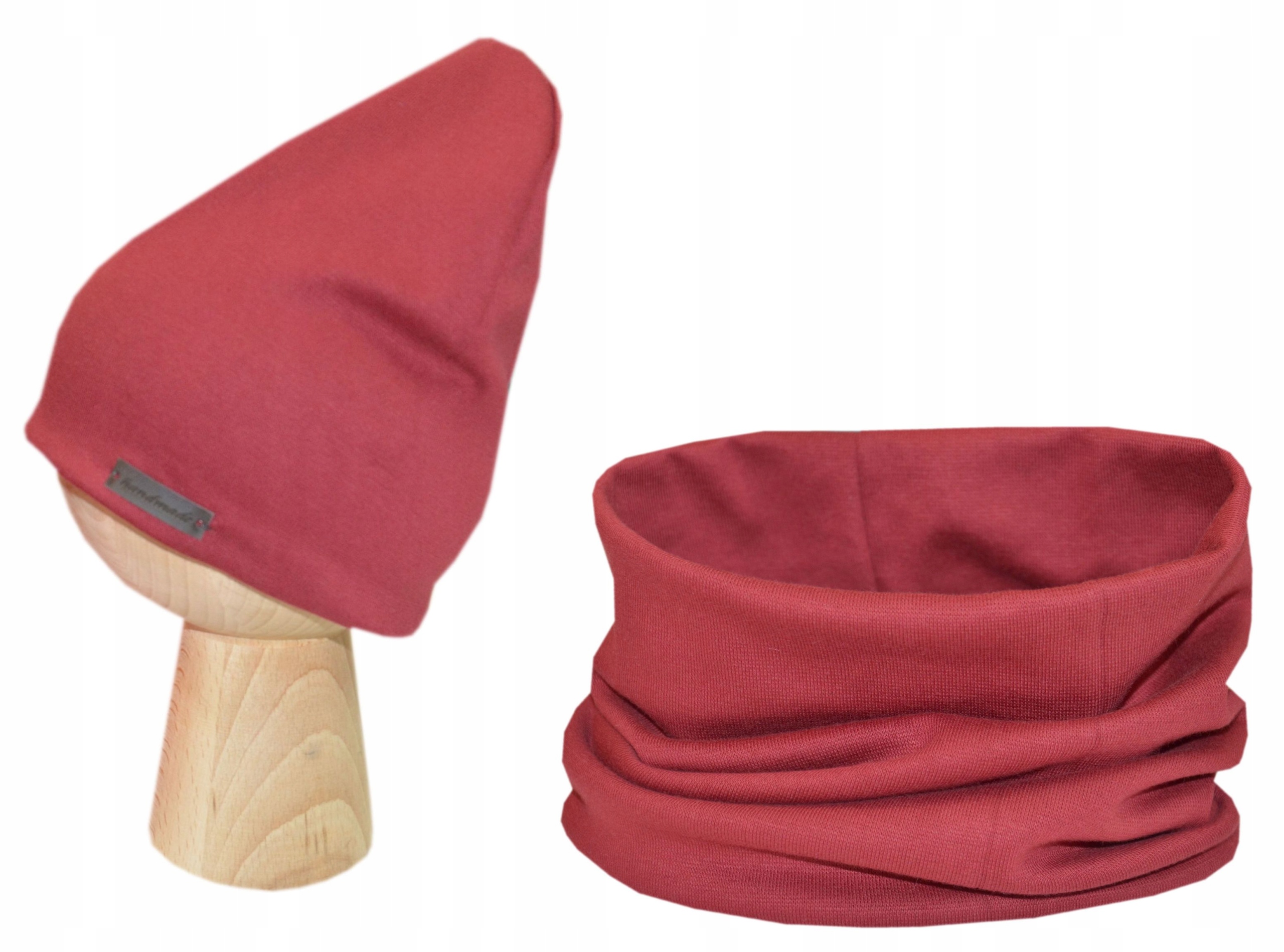 

Komplet czapka i komin gładka 50-54cm bordo