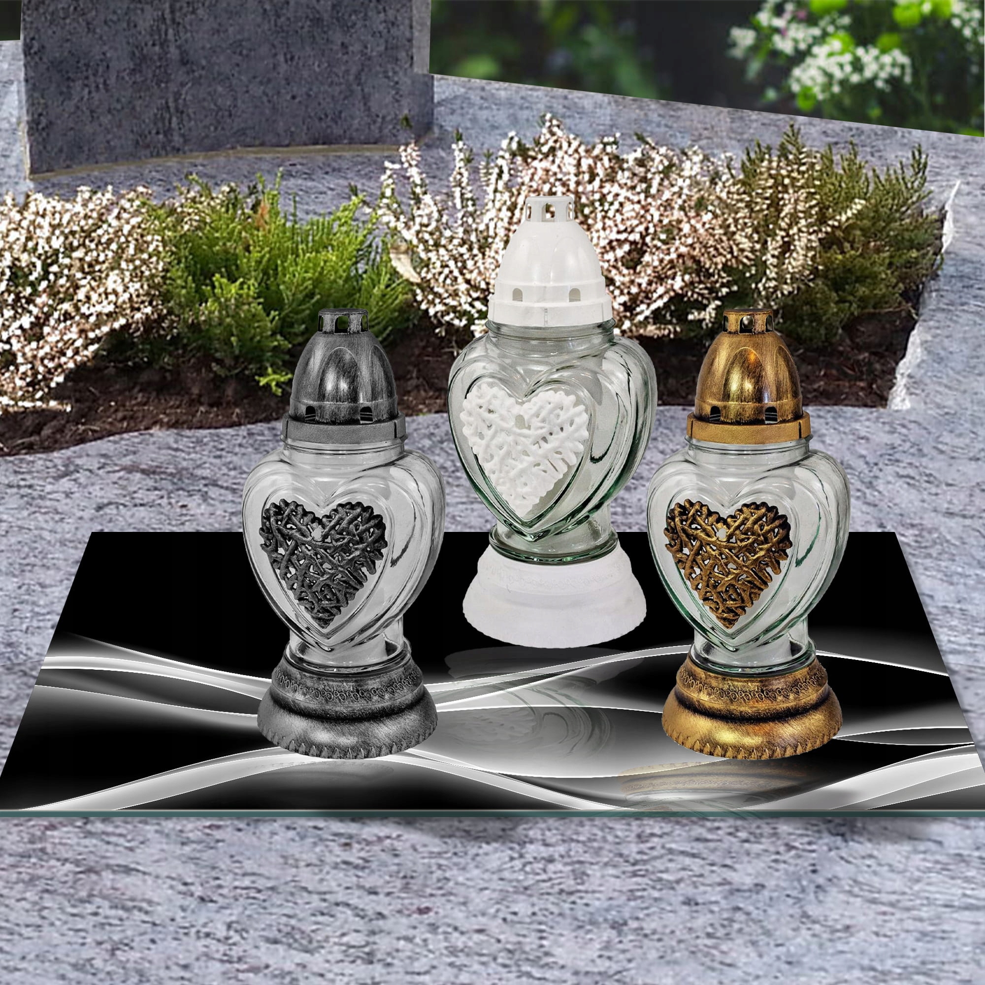 SZKLANA PODSTAWKA POD ZNICZE 60x20cm Smuga 152c Materiał szkło hartowane