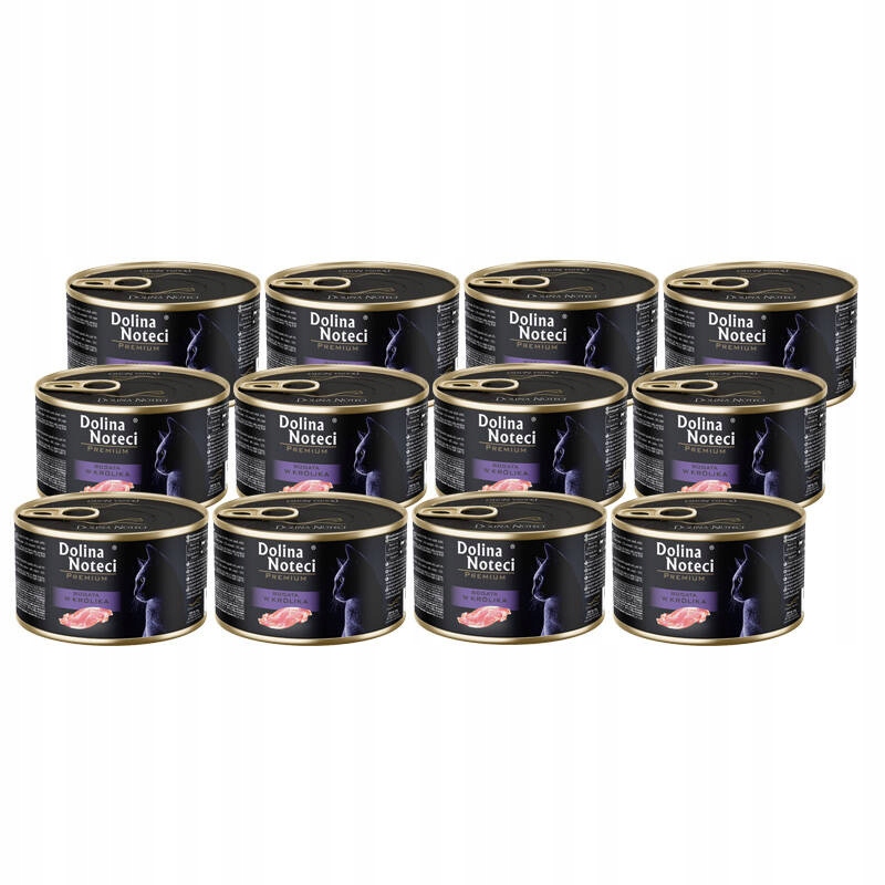 Mokra karma dla kota Dolina Noteci Premium królik zestaw 12 x 185 g