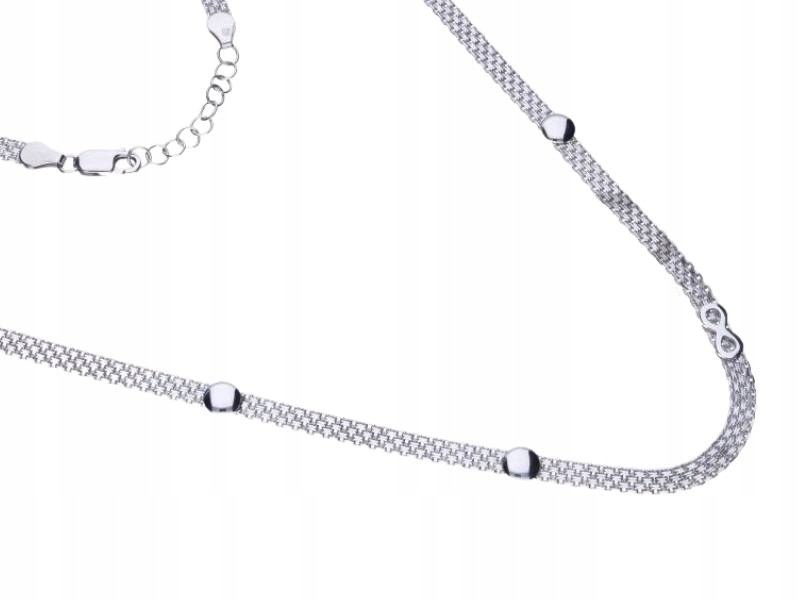 Stříbrný náhrdelník 925 široký s nekonečnem a přívěskem, módní vzor