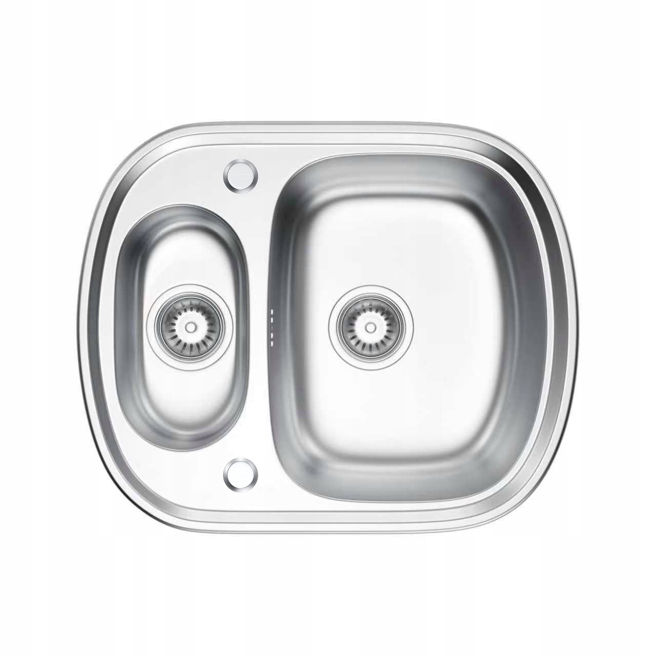 Jednokomorový ocelový dřez 60 x 49 cm Inox se sifonem Melanstar