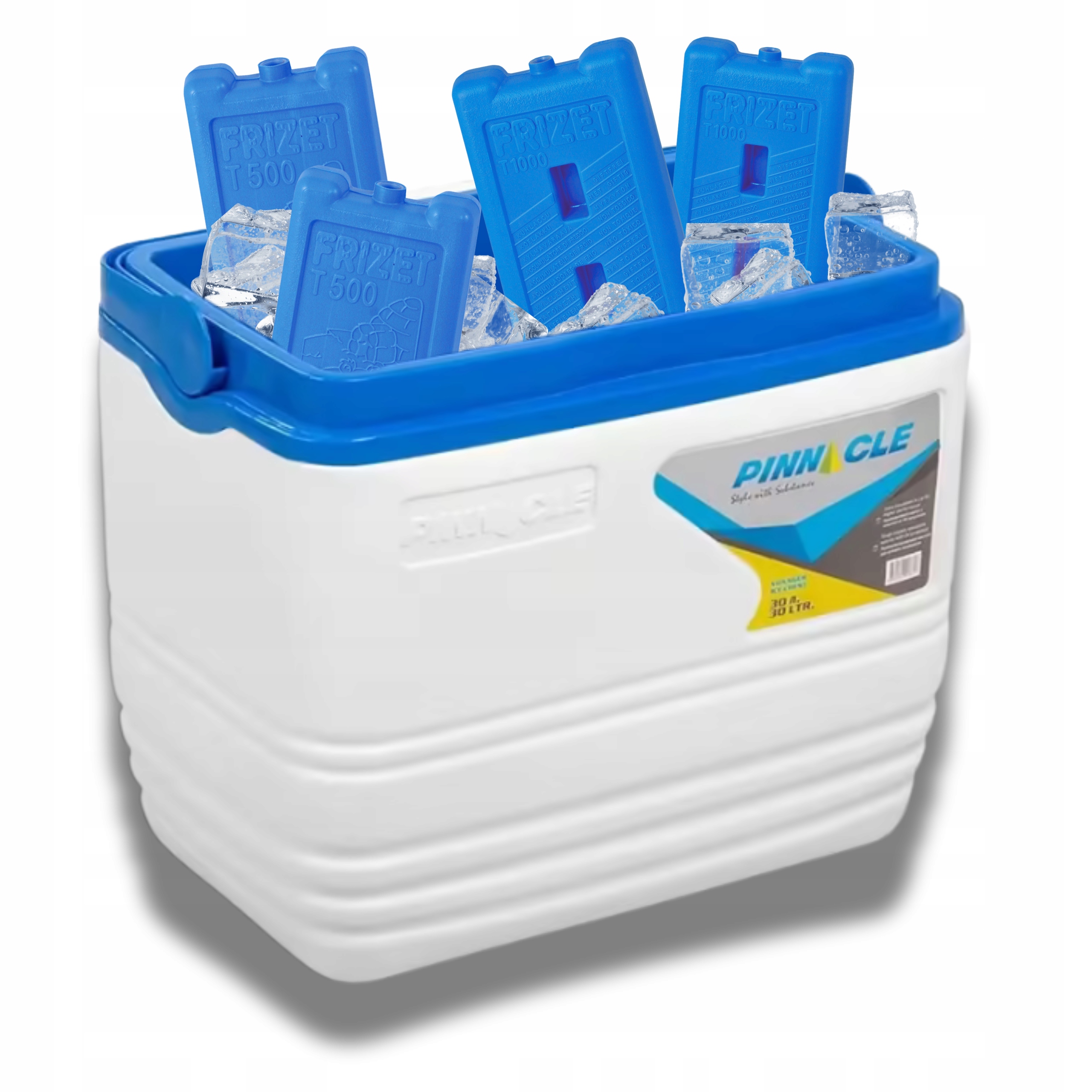 Turistická lednička 30 l Bílá Pinnacle Voyager 4 náplně, 2x 0,5 l, 2x 1 l