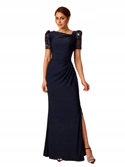 Shein Tmavě Modré Šaty S Flitry 38 1EB