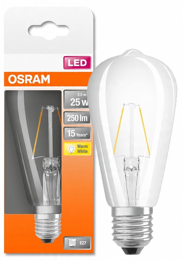

Osram żarówka Led ST64 Edison 2.5W 25W E27 2700K