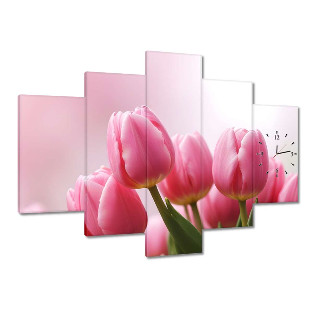 Hodiny 150x105 Ružové tulipány