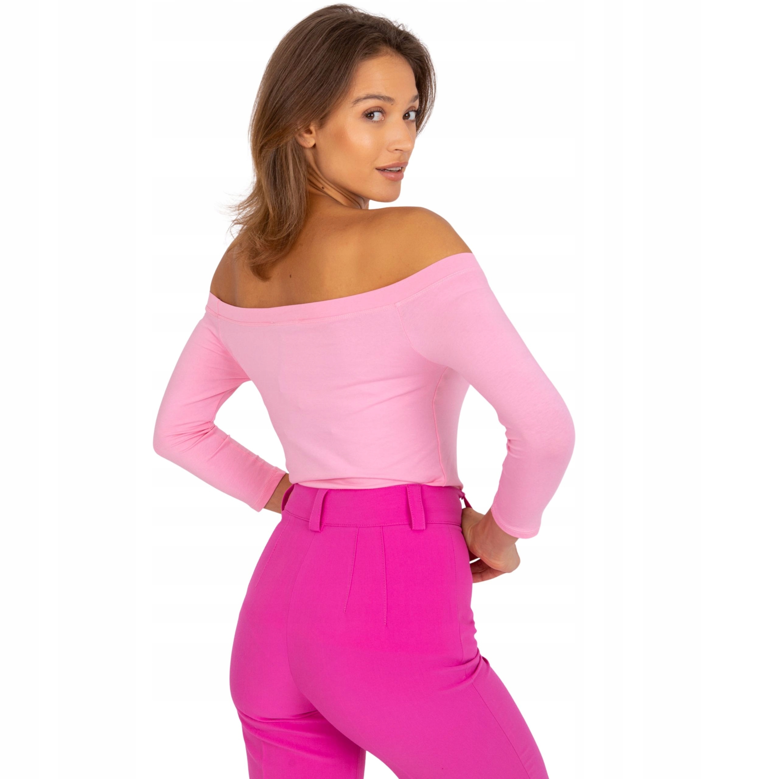 DAMSKA BAWEŁNIANA BLUZKA Z ODKRYTYMI RAMIONAMI S