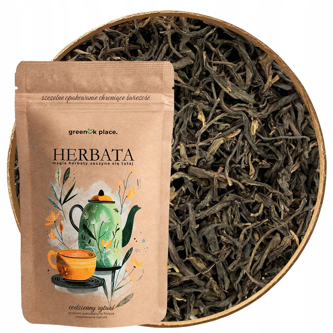 Čaj Pu-erh Sheng Green 500 g, energie na hubnutí