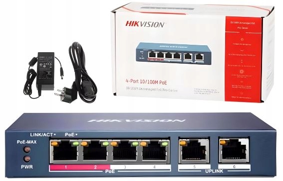 Switch PoE Přepínač DS-3E0106P-E/M Hikvision