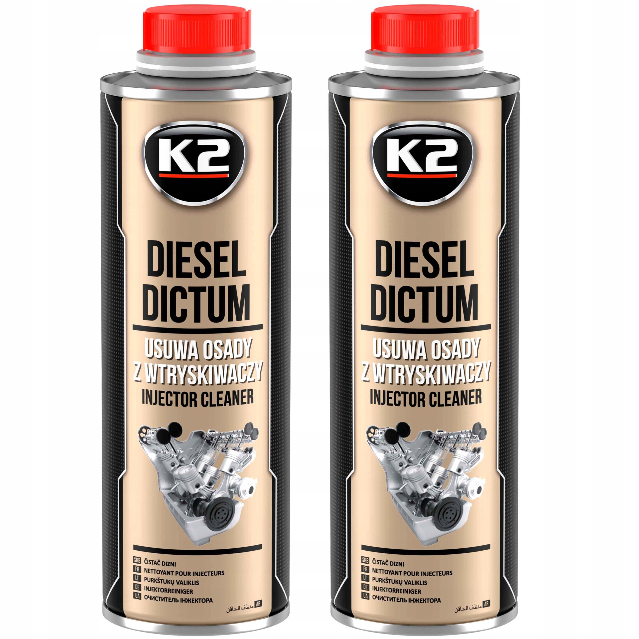 K2 Diesel Dictum Do Czyszczenia Wtrysków 2XW325(500ml) =1L Preparatu