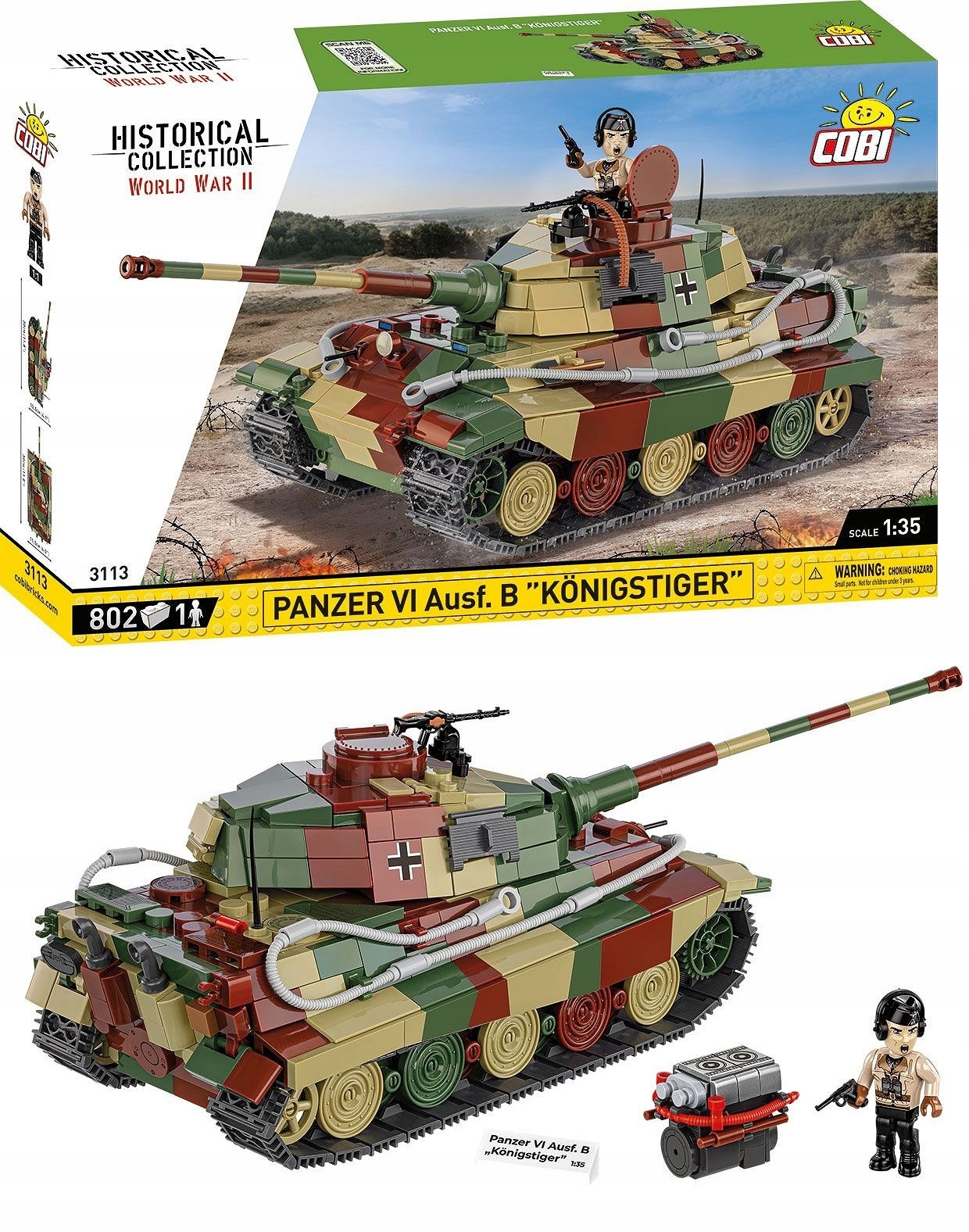 Klocki Cobi 3113 Czołg Panzer VI Ausf. B Königstiger niemiecka armia