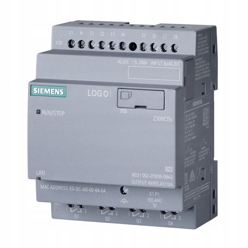 Sterownik Logo! 6ED1052-2FB08-0BA2 230 Rceo 8we cyfr. 4wy przek.