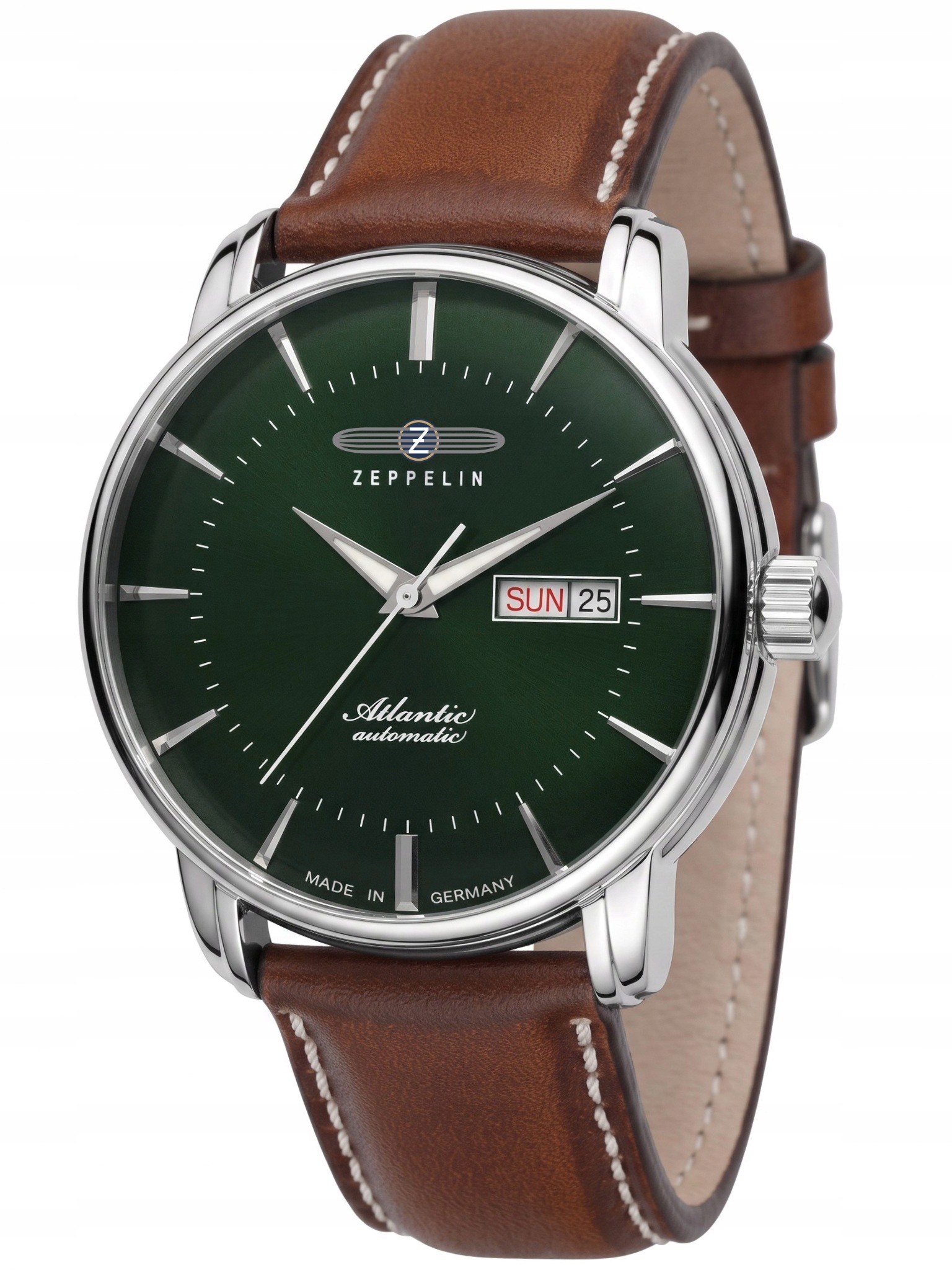 Nové Originální Pánské hodinky Zeppelin 8466-4 Atlantic Automatic zelené
