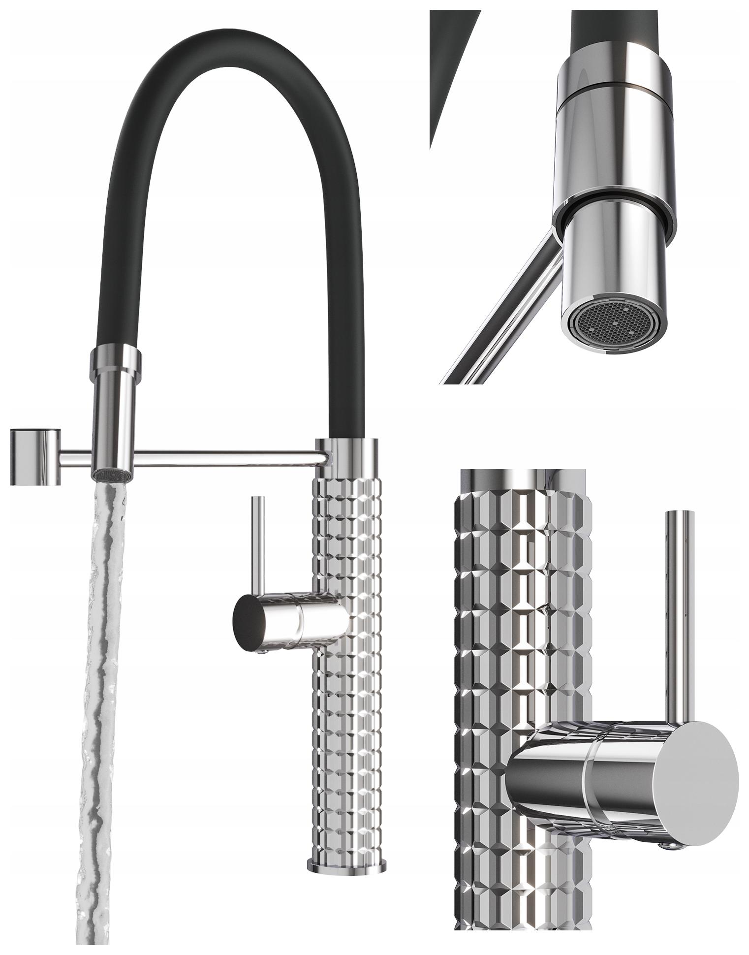 Kuchynská Batéria S Flexibilným Ramienkom Strieborná Chrómová Vodovodná Batéria Pre Drez Fano