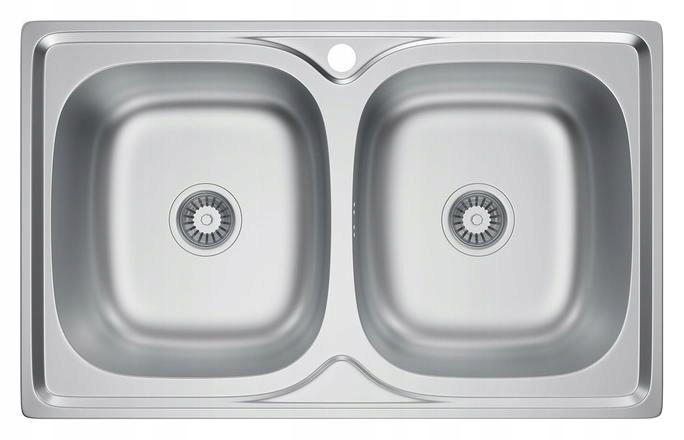 Dvojkomorový Oceľový Drez Chrom Dekor 80x50 Sifón