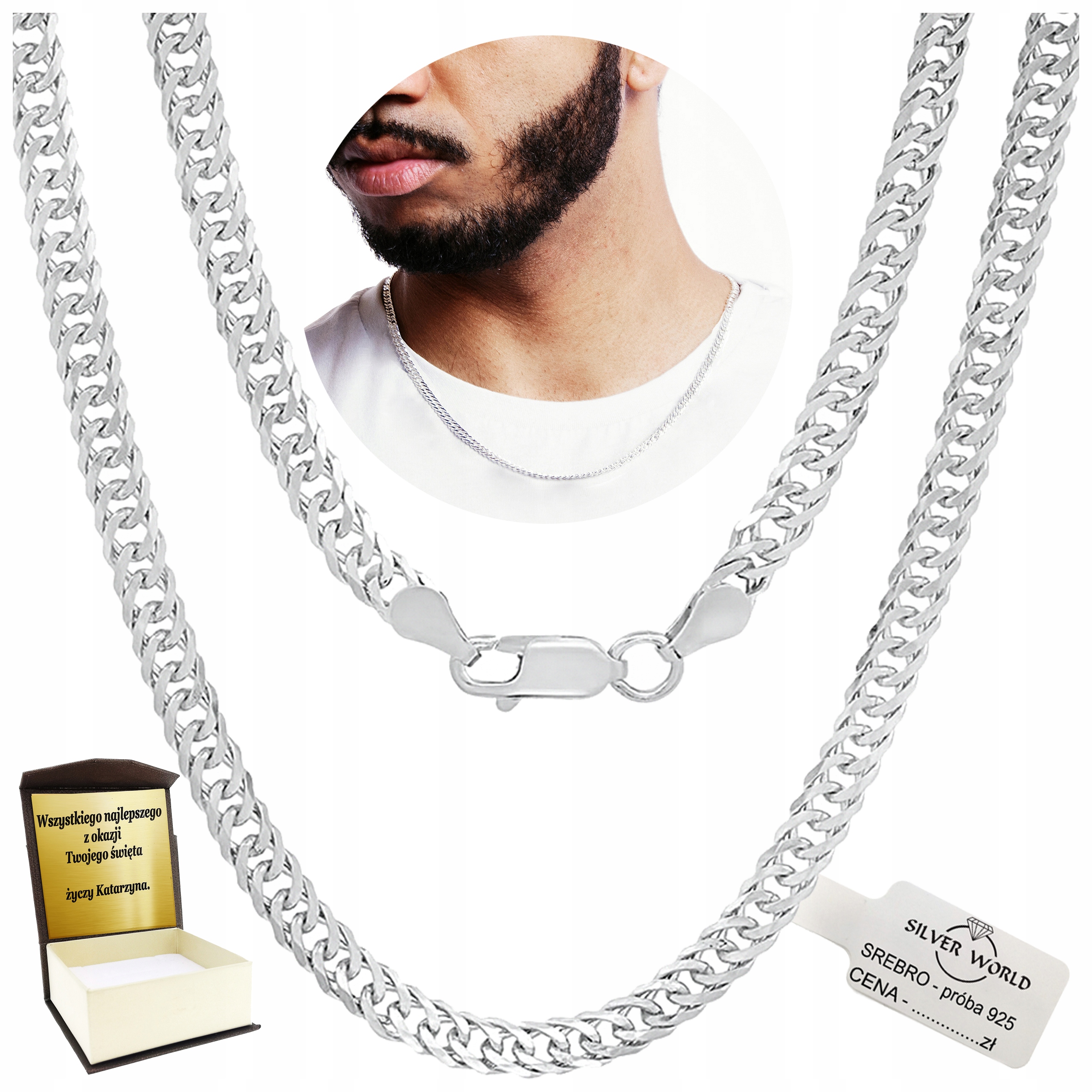 Řetízek Pánský Stříbrný 925 Široký 55 cm Pancr Rombo Jako Dárek Gravírování