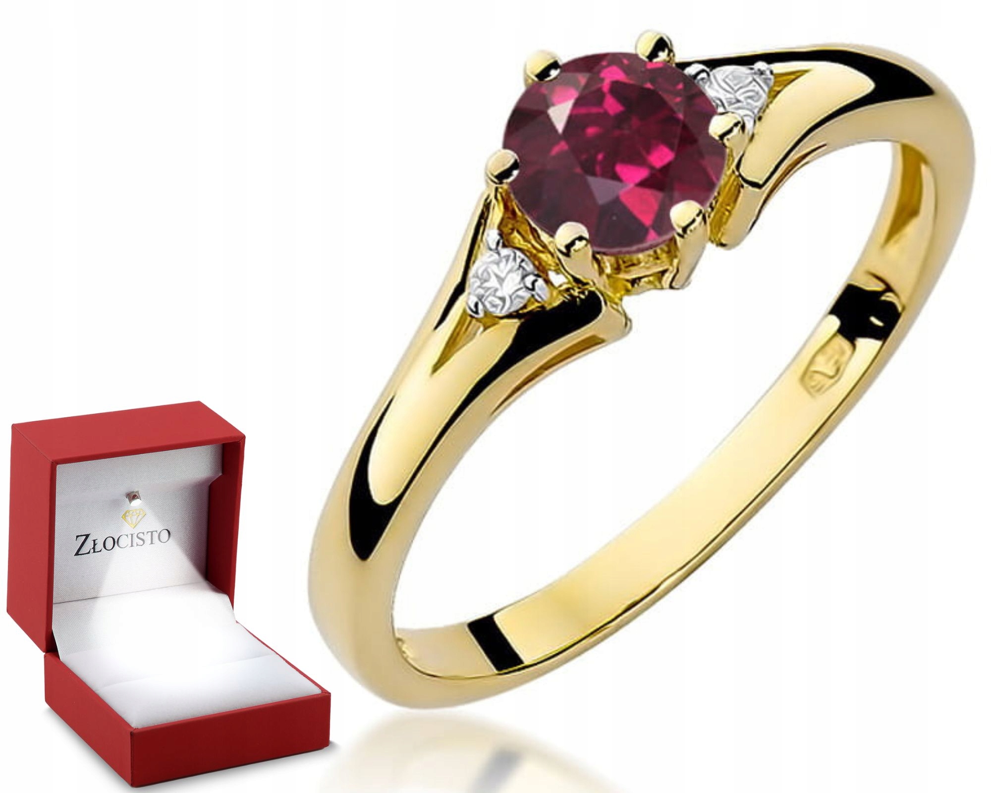 Zlatý Prstýnek S Rodolitem A Brilianty Žluté Zlato 585 Gravírování Bonus
