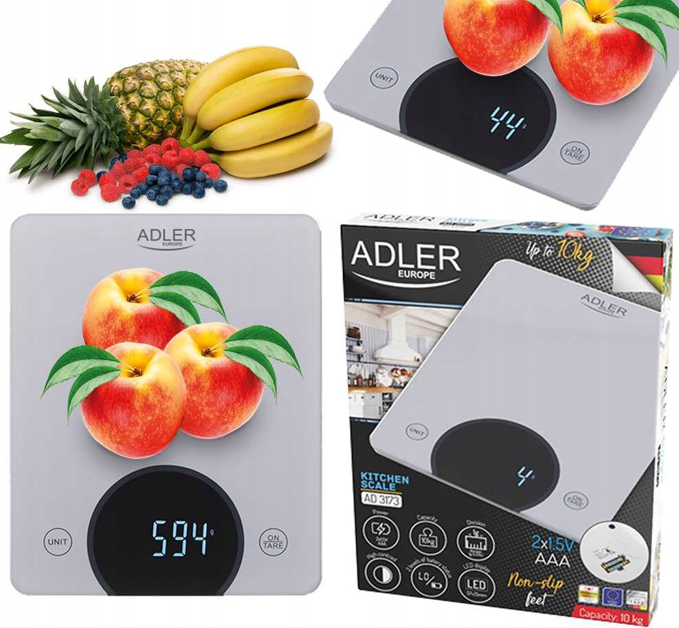 Kuchyňská váha do 10 kg Led Adler Ad 3173 stříbrná