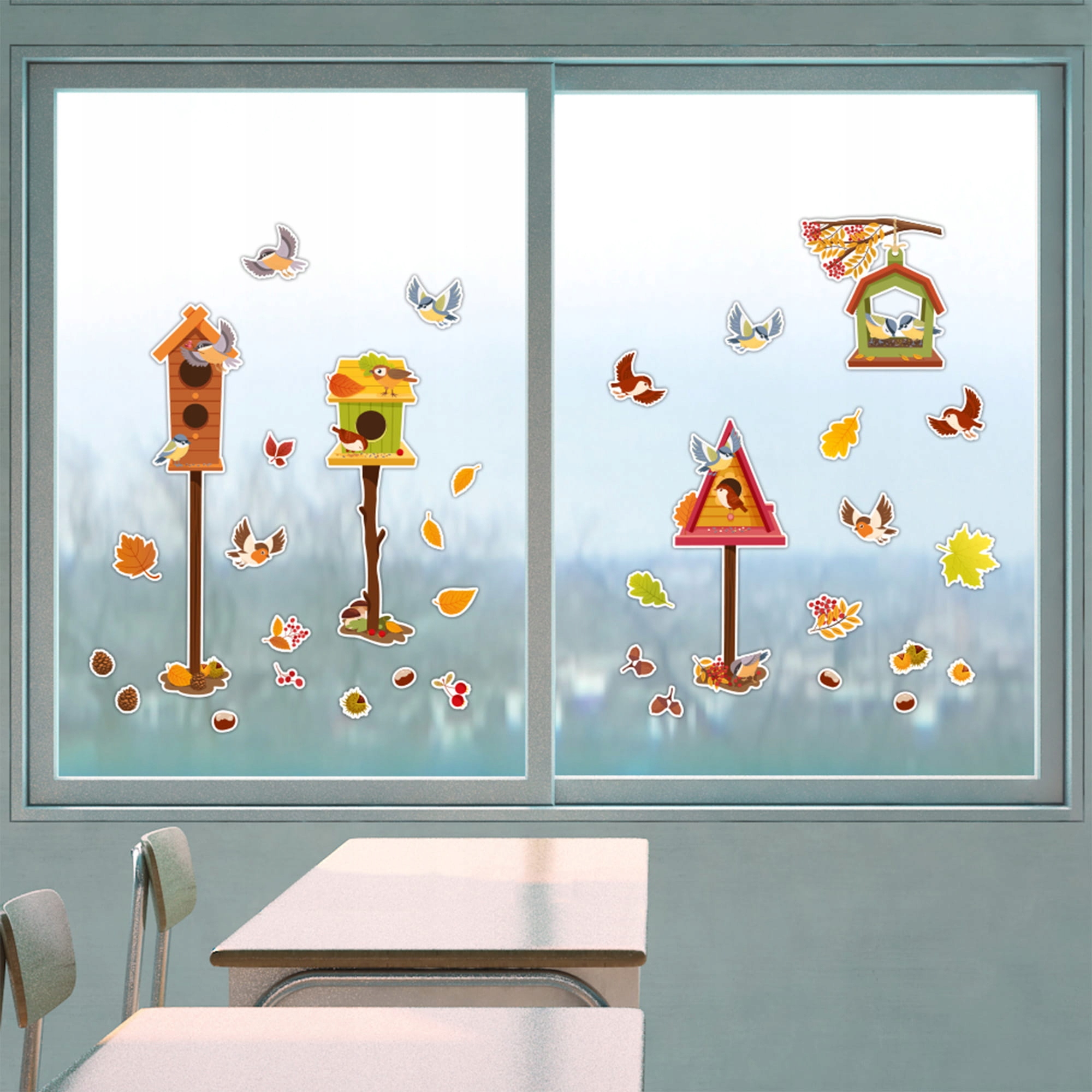 DEKORACJA JESIENNA OKIENNA DWUSTRONNA - KARMNIKI JESIEŃ XL - LearnHow Kolor Wielokolorowy