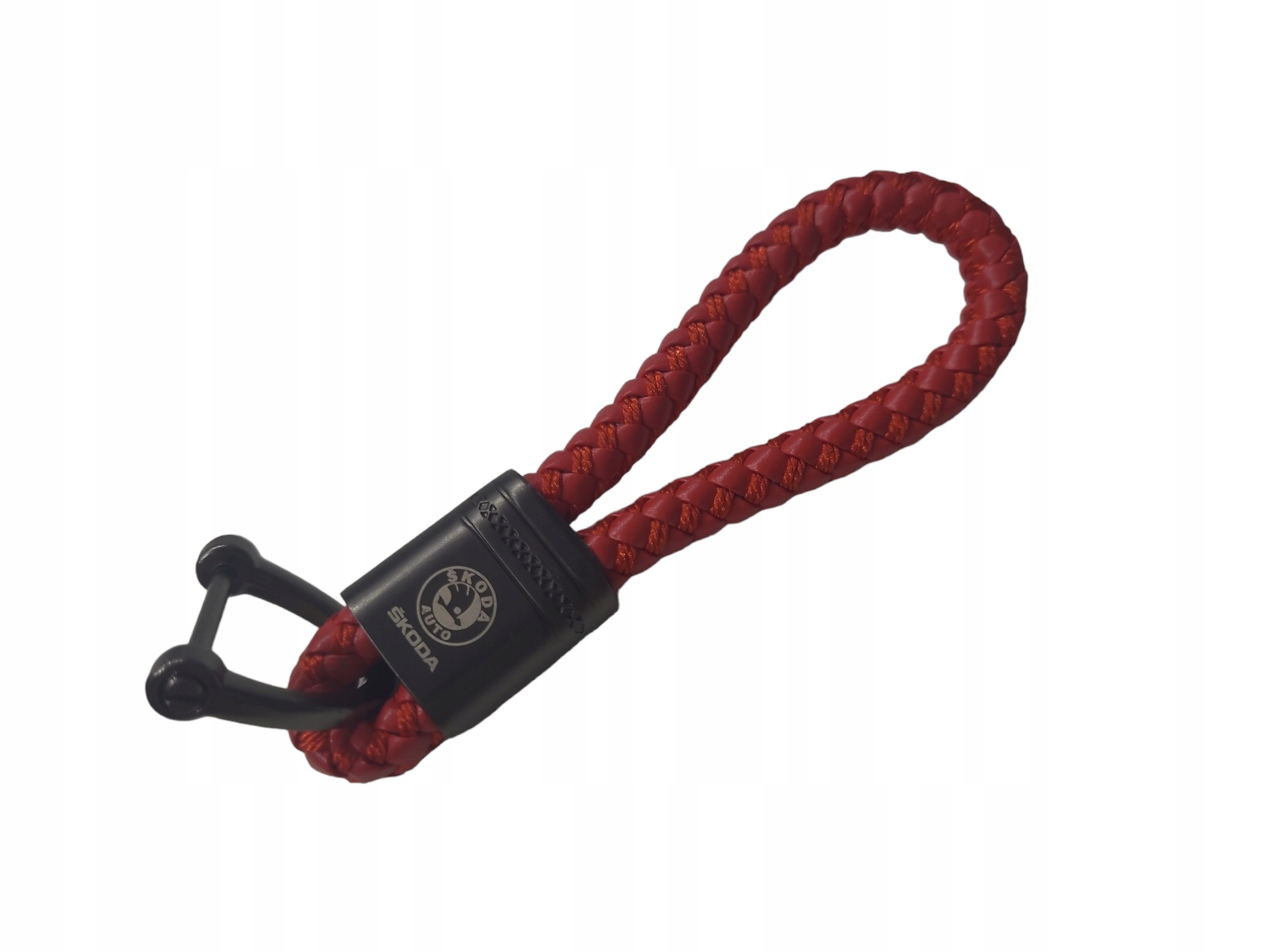 

Brelok do kluczy do Skoda Auto Red plecionka