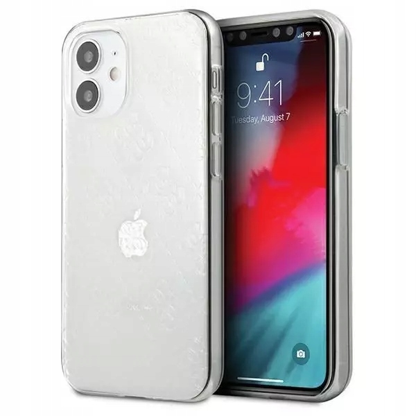 Etui Guess 4G 3D Pattern Collection na iPhone 12 mini przezroczyste Guess