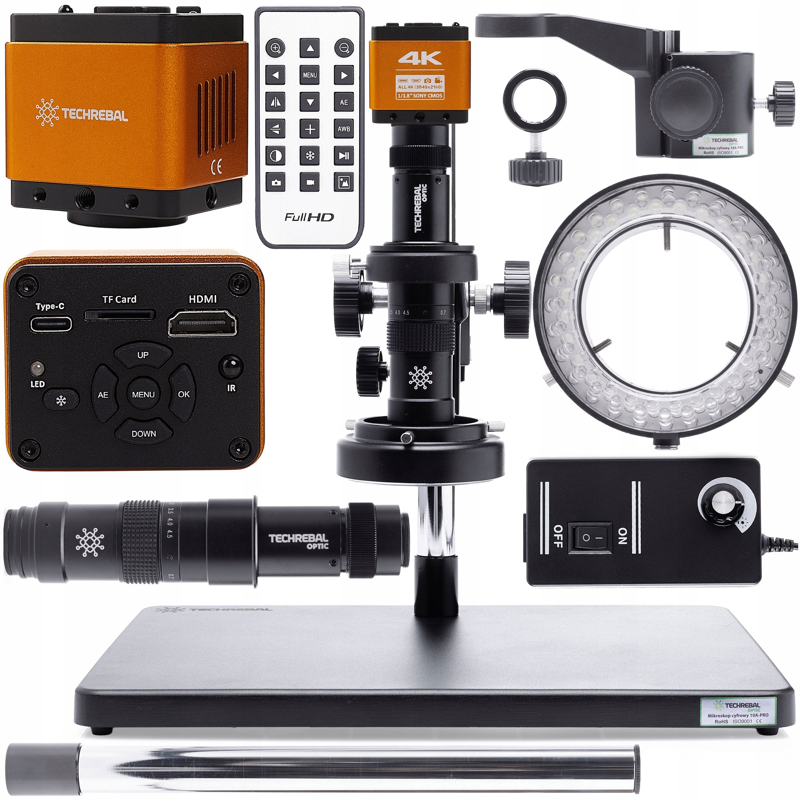 Mikroskop pro digitální elektroniku Techrebal 10A Pro Kamera Orange Pro 4K