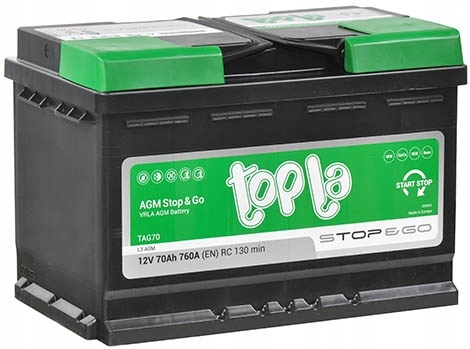 Akumulator Topla AGM 70Ah 760A Start-Stop