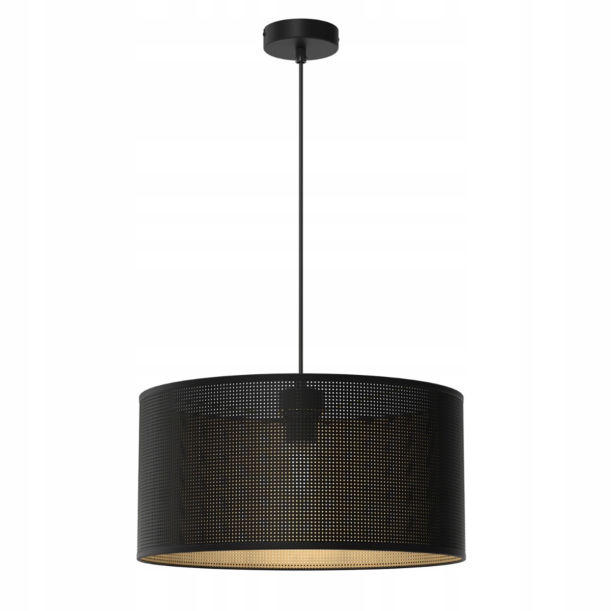 Závesná lampa čierna zlatá okrúhla Ø 40 cm sieťka do obývačky Luminex