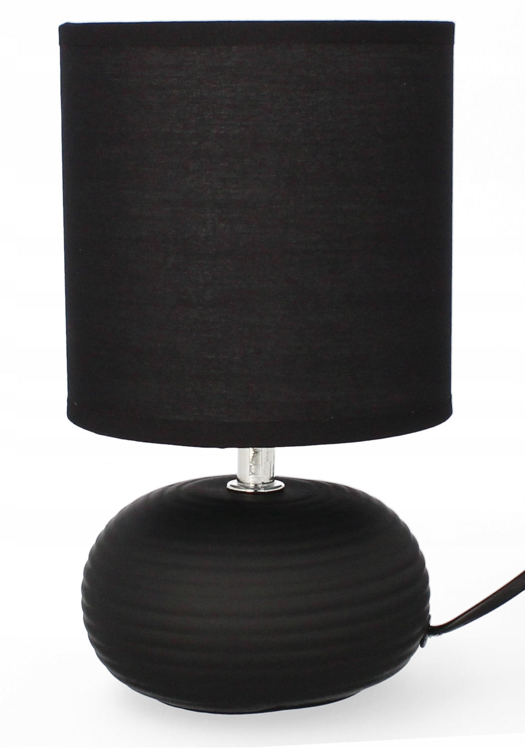 LAMPA STOŁOWA CERAMICZNA Z KLOSZEM LAMPKA NOCNA CZARNA ELEGANCKA LOFT
