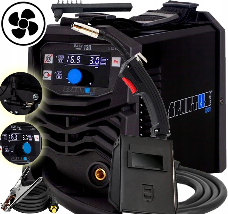 Invertorová Svářečka Bez Plynového Krytu Migomat Spartus EasyMIG 130 Flux 230V