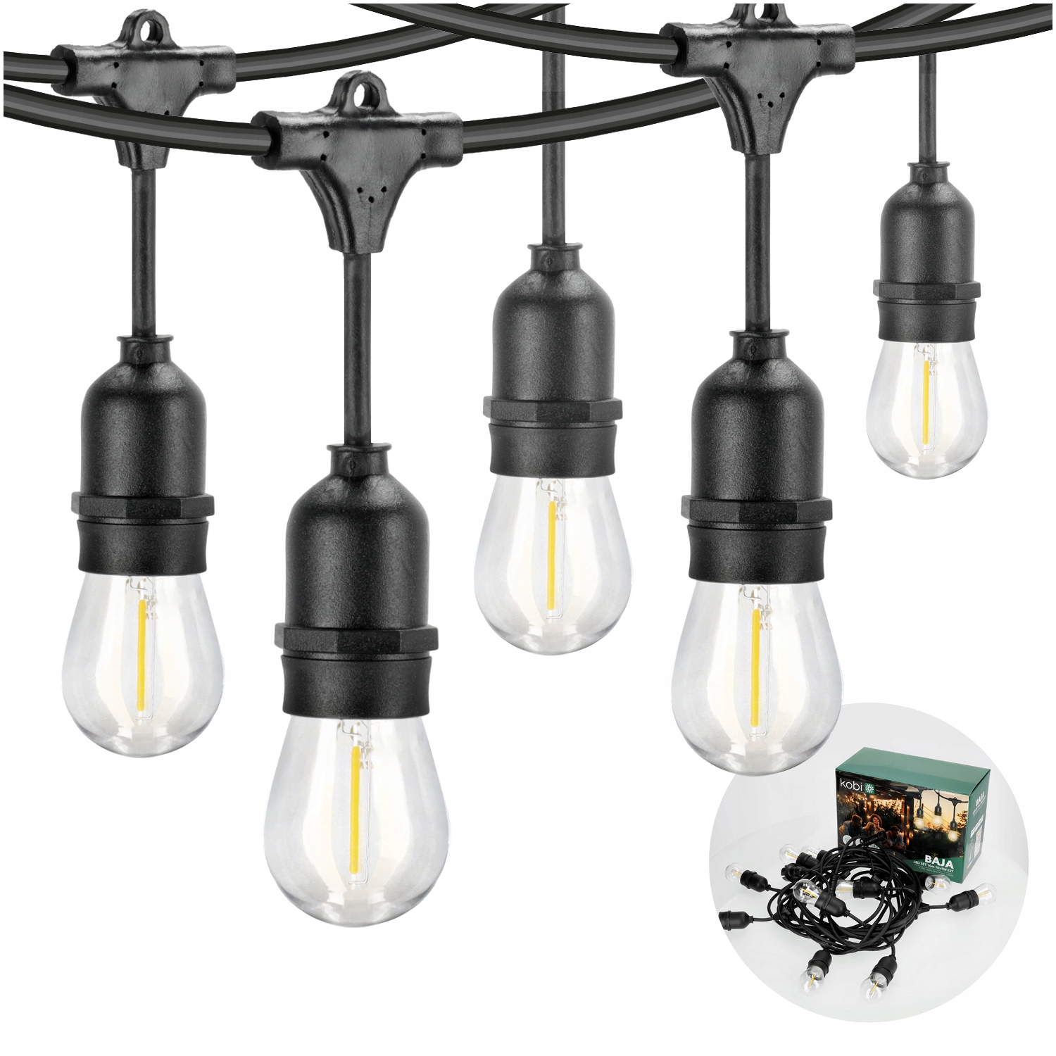 Dekorativní Led girlanda do zahrady 10 m 10 žárovek teplá barva na terasu