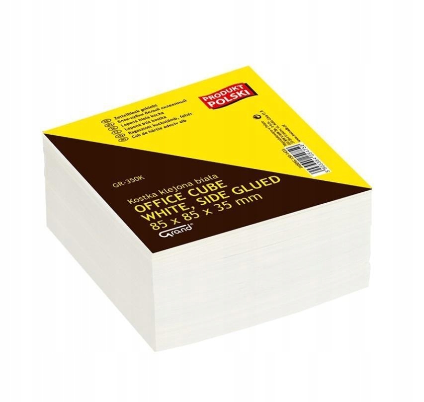 KOSTKA BIAŁA KLEJONA 8,5X8,5 350 KARTEK GRAND