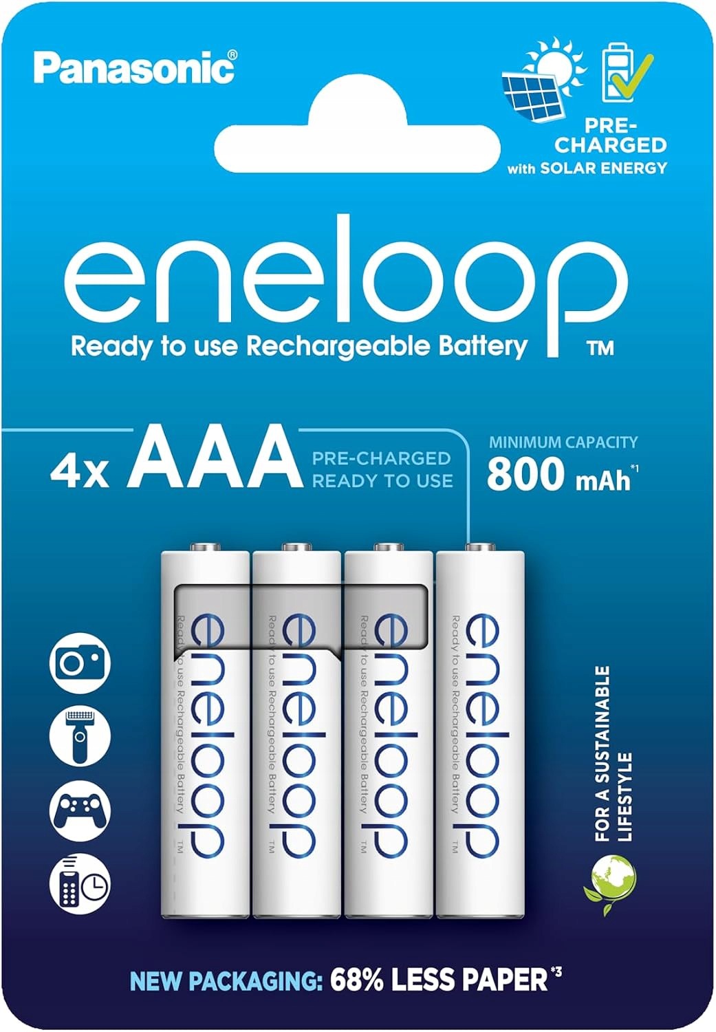 Panasonic Eneloop Aaa 800 Mah Akumulatory 4SZT Ready-to-use 2100 Cykli