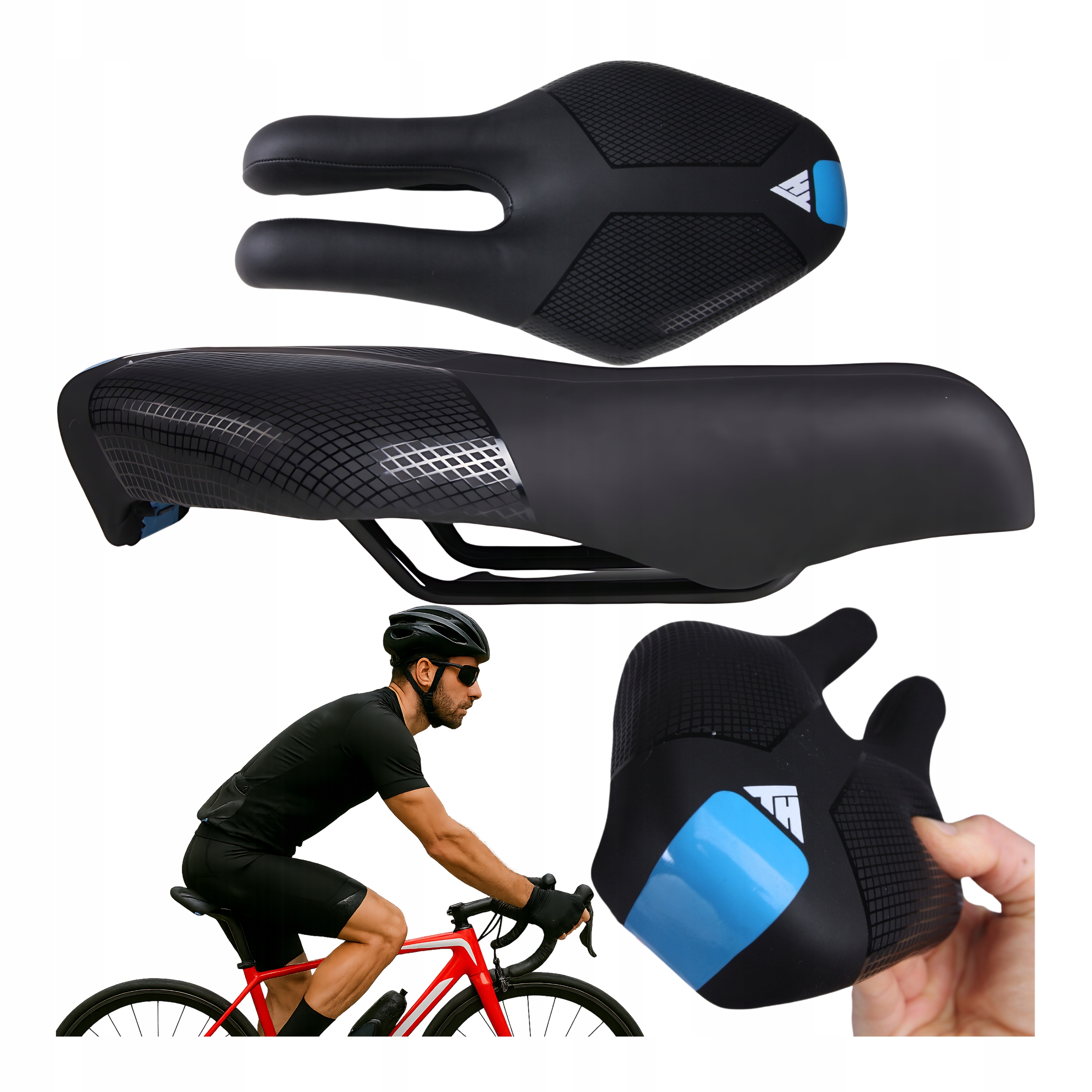 Siodełko Rowerowe Szosowe Damskie Męskie Miekkie Piankowe Sportowe