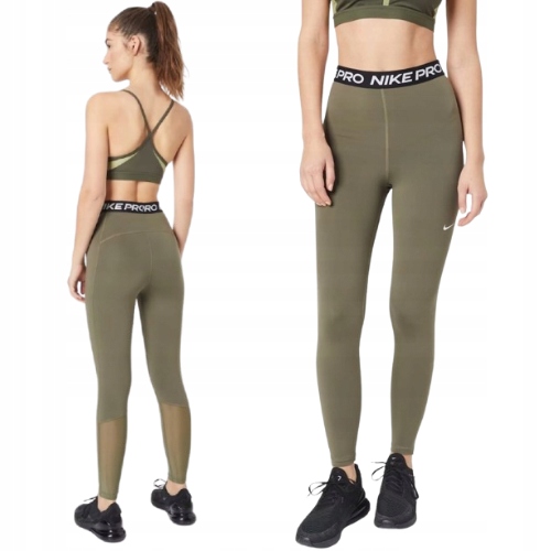 Nike Pro Dámské Běžecké Legíny na cvičení Shorty Khaki vel. M