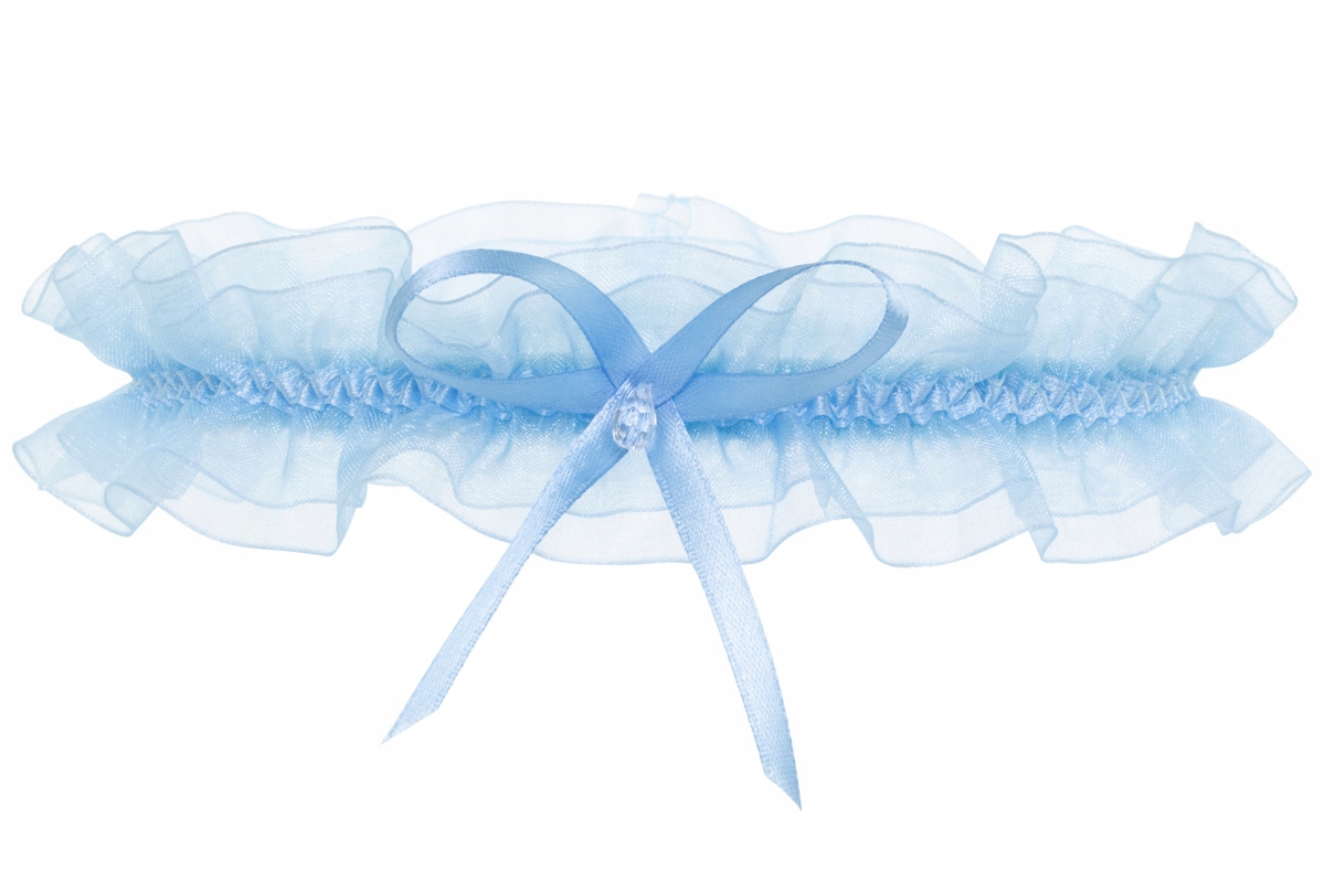 PODWIĄZKA ŚLUBNA BŁĘKITNA Z SILIKONEM I KRYSZTAŁEM