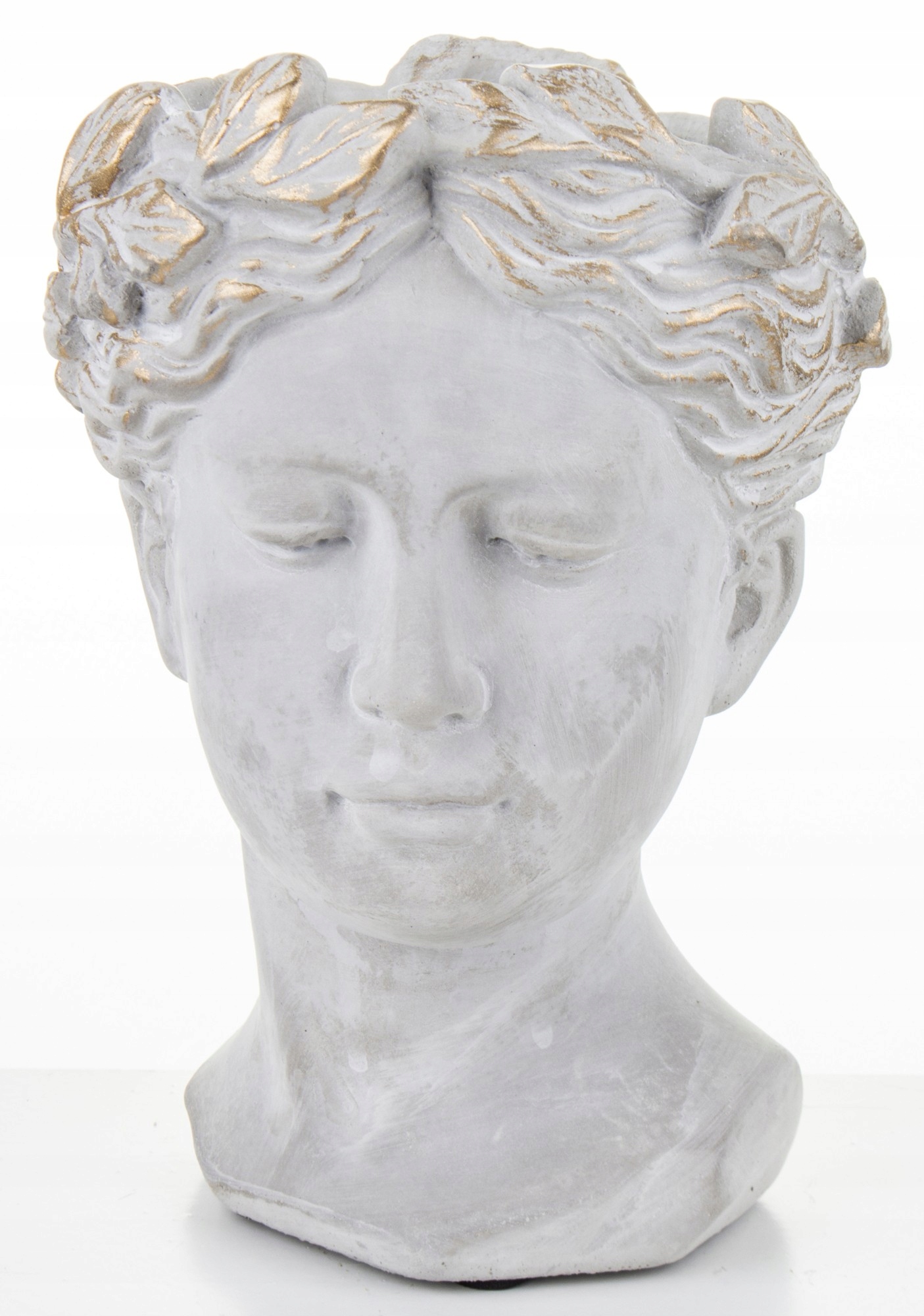 DONICZKA OSŁONKA SZARA GŁOWA BETONOWA VINTAGE 21CM Materiał beton