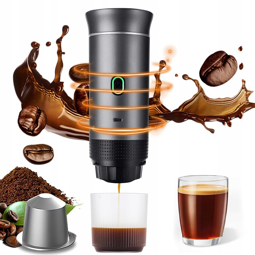 Přenosný Automatický Espresso Kávovar Šedý