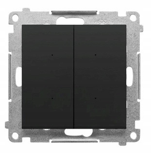 Simon 55 Elektronický Dvojitý Vypínač/Roletové Tlačidlo Čierny Mat