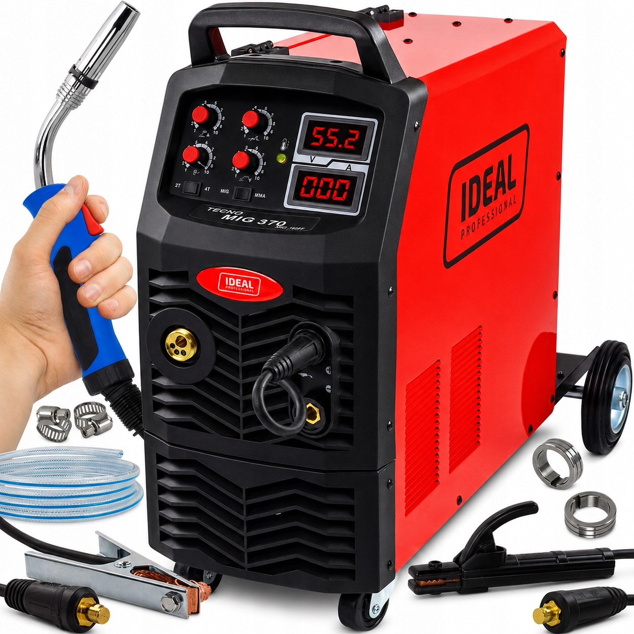 Spawarka Inwertorowa Mig Mag Mma Ideal 400V 370A Podwozie Podajnik 4x4 2T4T