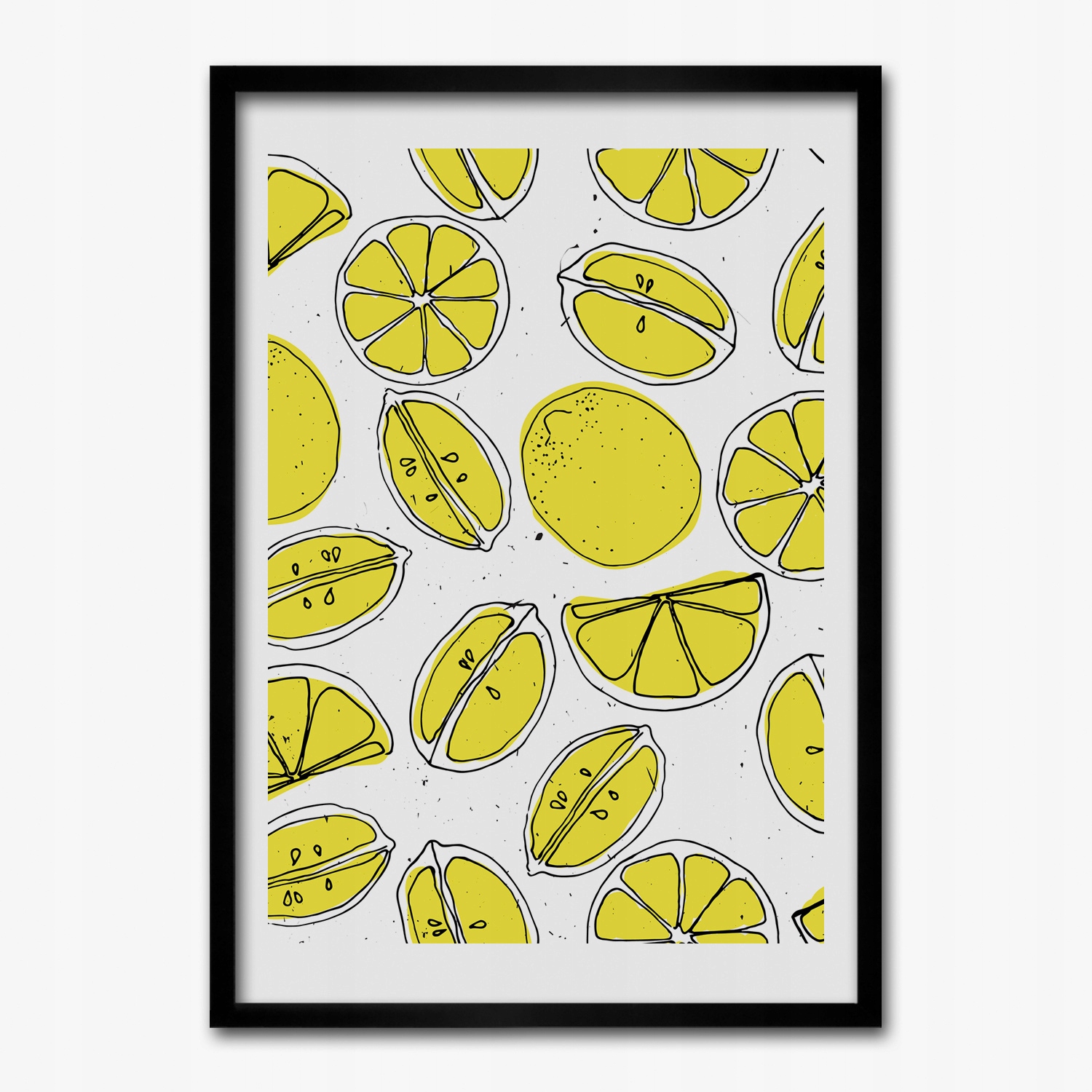 Obraz s rámom Mdf Citróny grafika vzor 70x100 cm