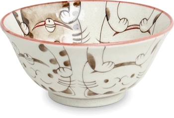 MISKA DO RAMENU THREE CATS PINK 15 CM MADE IN JAPAN