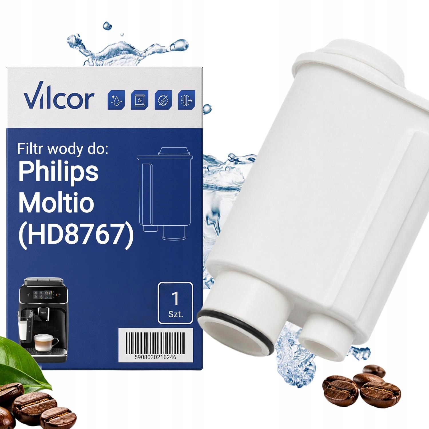 Filtr Do Ekspresu Philips Moltio (HD8767) Ciśnieniowy, Wydajny, Wody