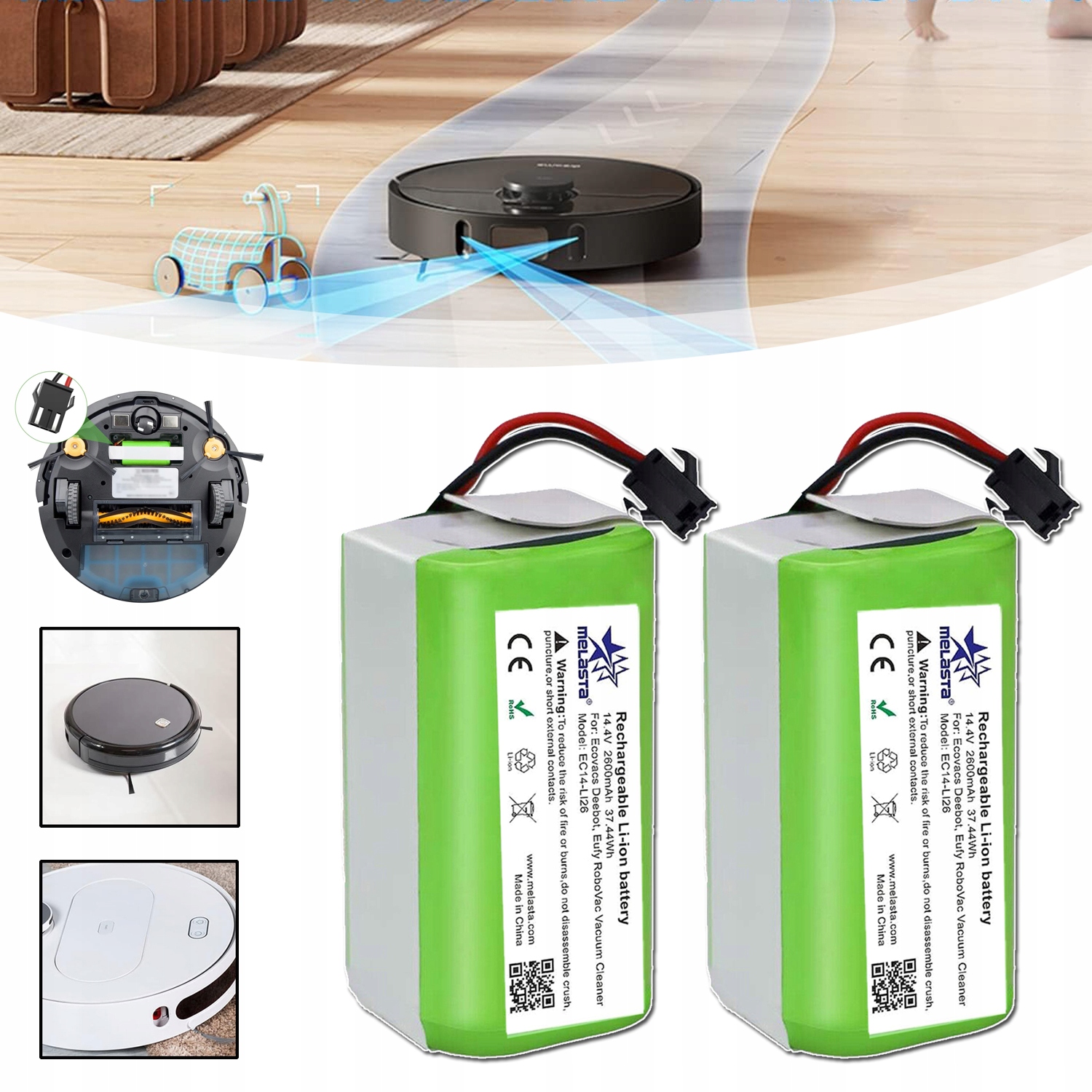 Akumulátor Li-ion 2600MAH Pro Ecovacs Deebot N79 N79S DN622 Tesvor X500 S4