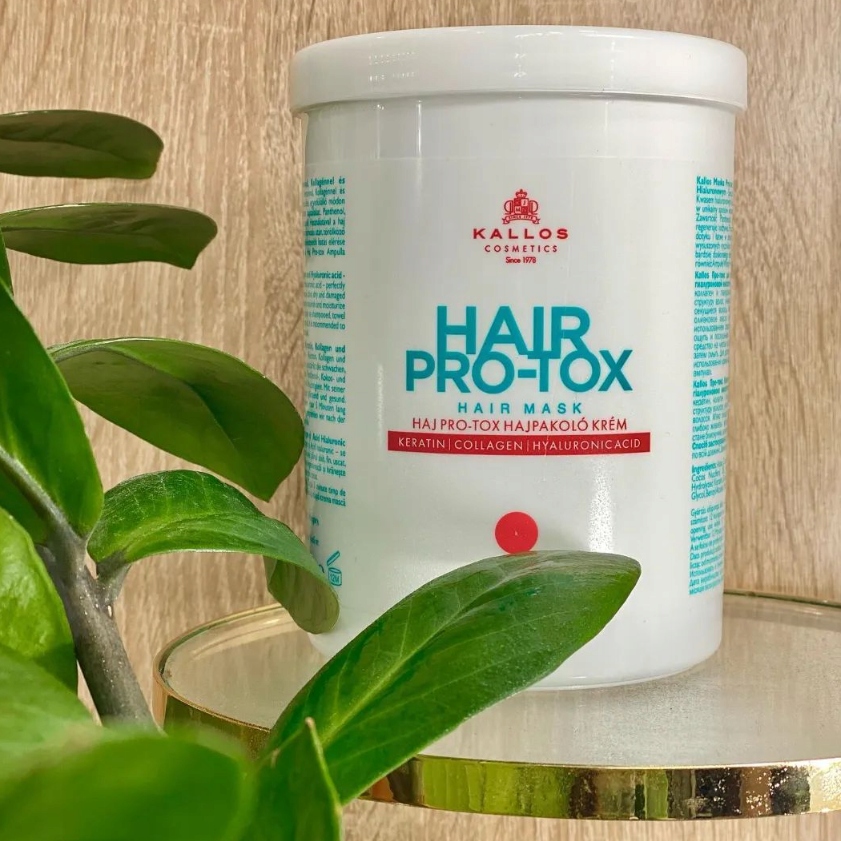 KALLOS KJMN 1L maska do włosów HAIR PRO-TOX 1000ml keratyna + kolagen Stan opakowania oryginalne