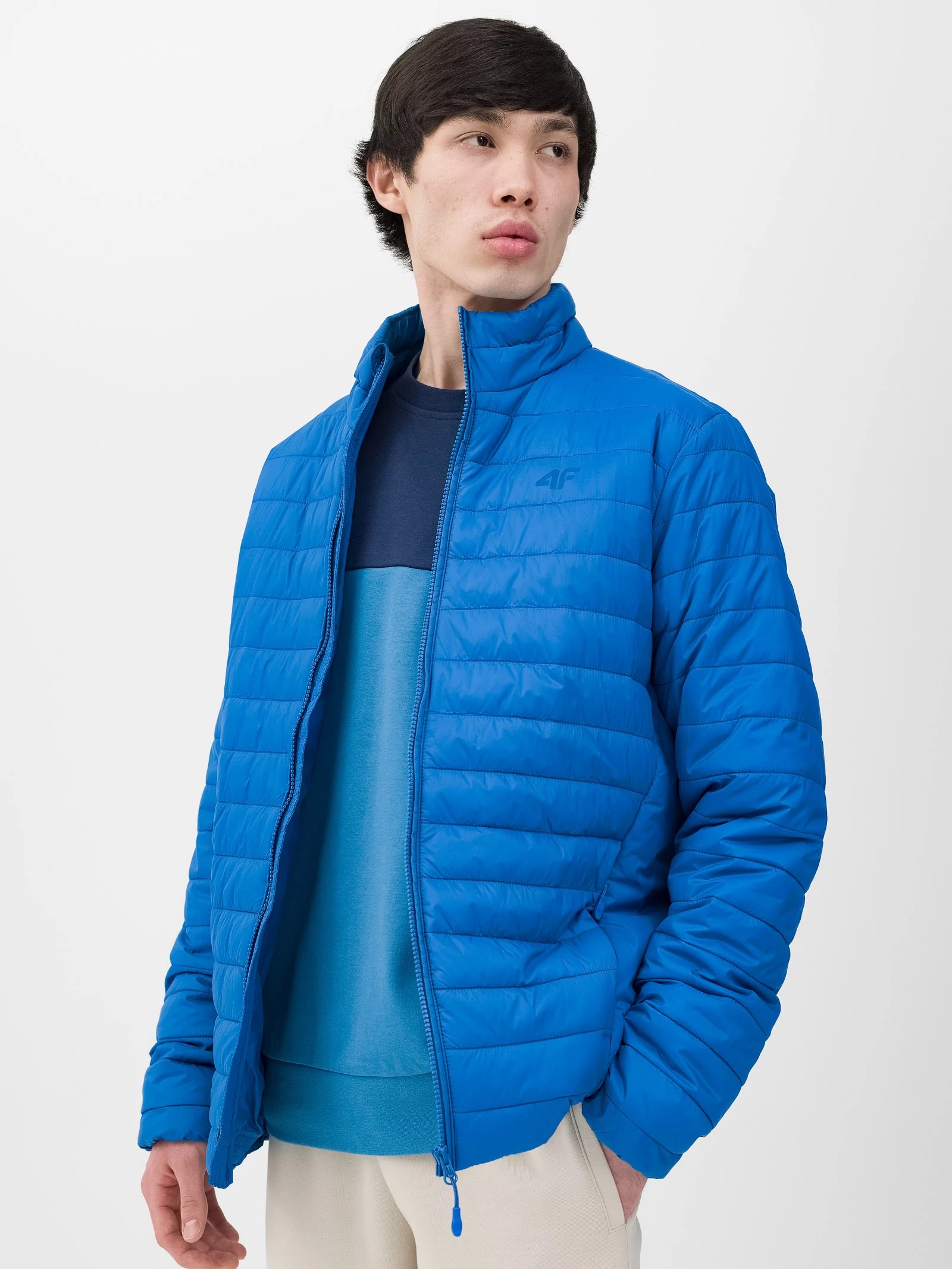 4F Pánská Přechodová Sportovní Bunda Lehká Prošívaná Na Podzim Stojka vel. S