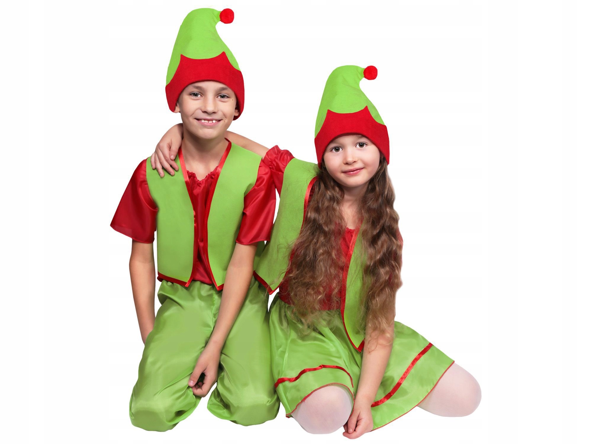 STRÓJ ELF KOSTIUM ELFKI ŚWIĄTECZNE PRZEBRANIE CZAPKA ZIELONY 116-140 3el EAN (GTIN) 5901000210961