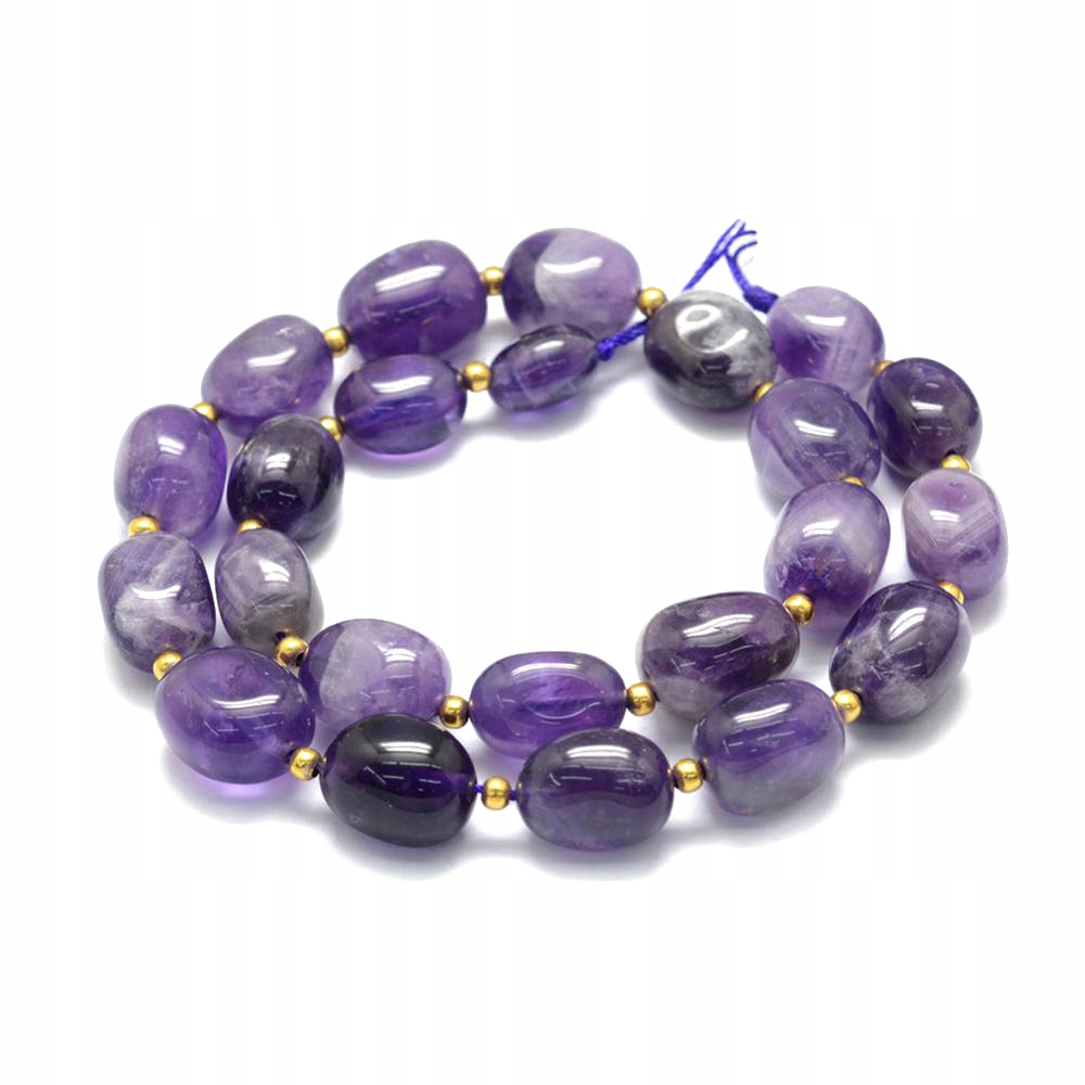 Korálky Přírodní Ametyst, Oválné, 11-15x8-13mm, cca 20ks/37cm/nit