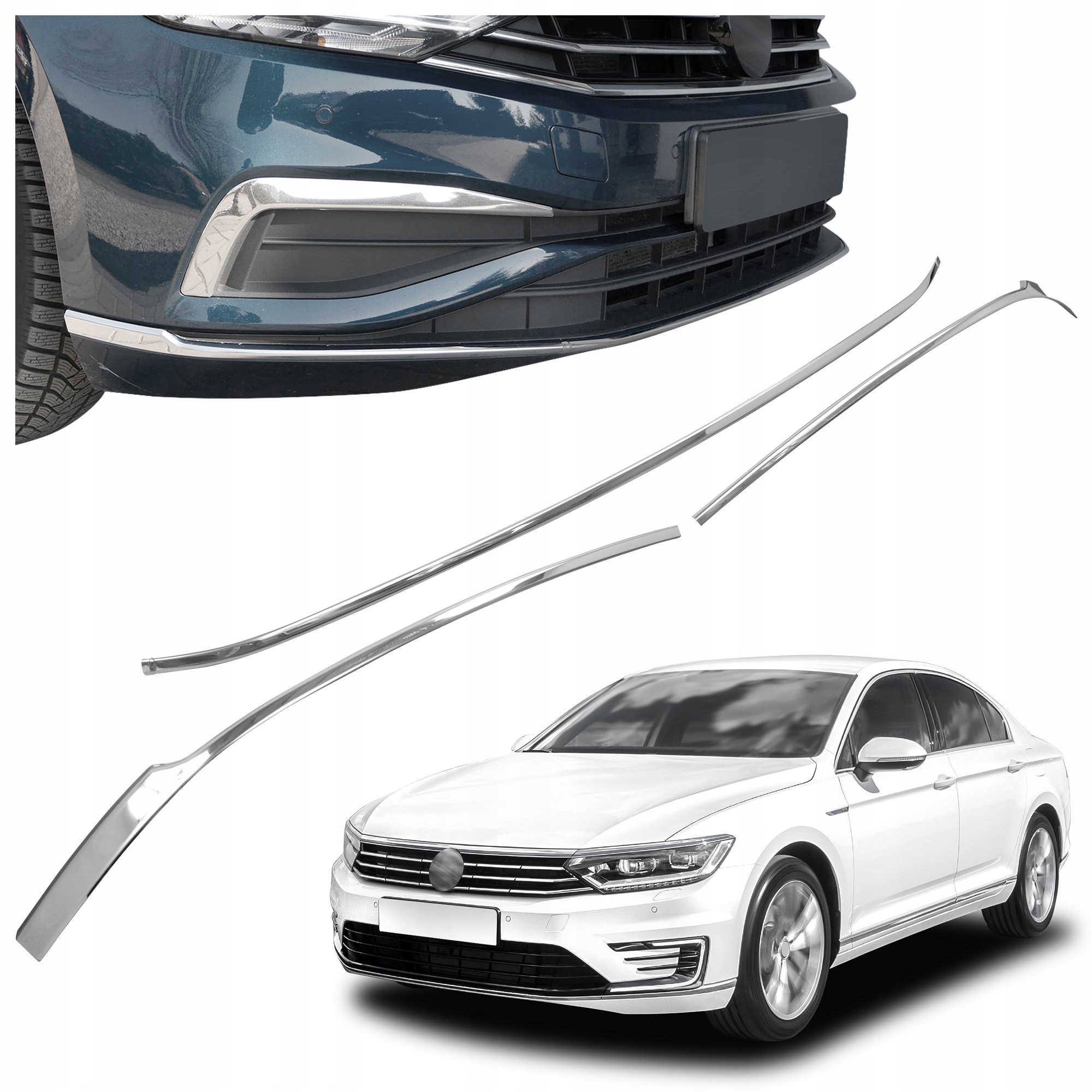 Lišty atrapy predného nárazníka pre Vw Passat VIII B8 3G 2014-2019 Sedan