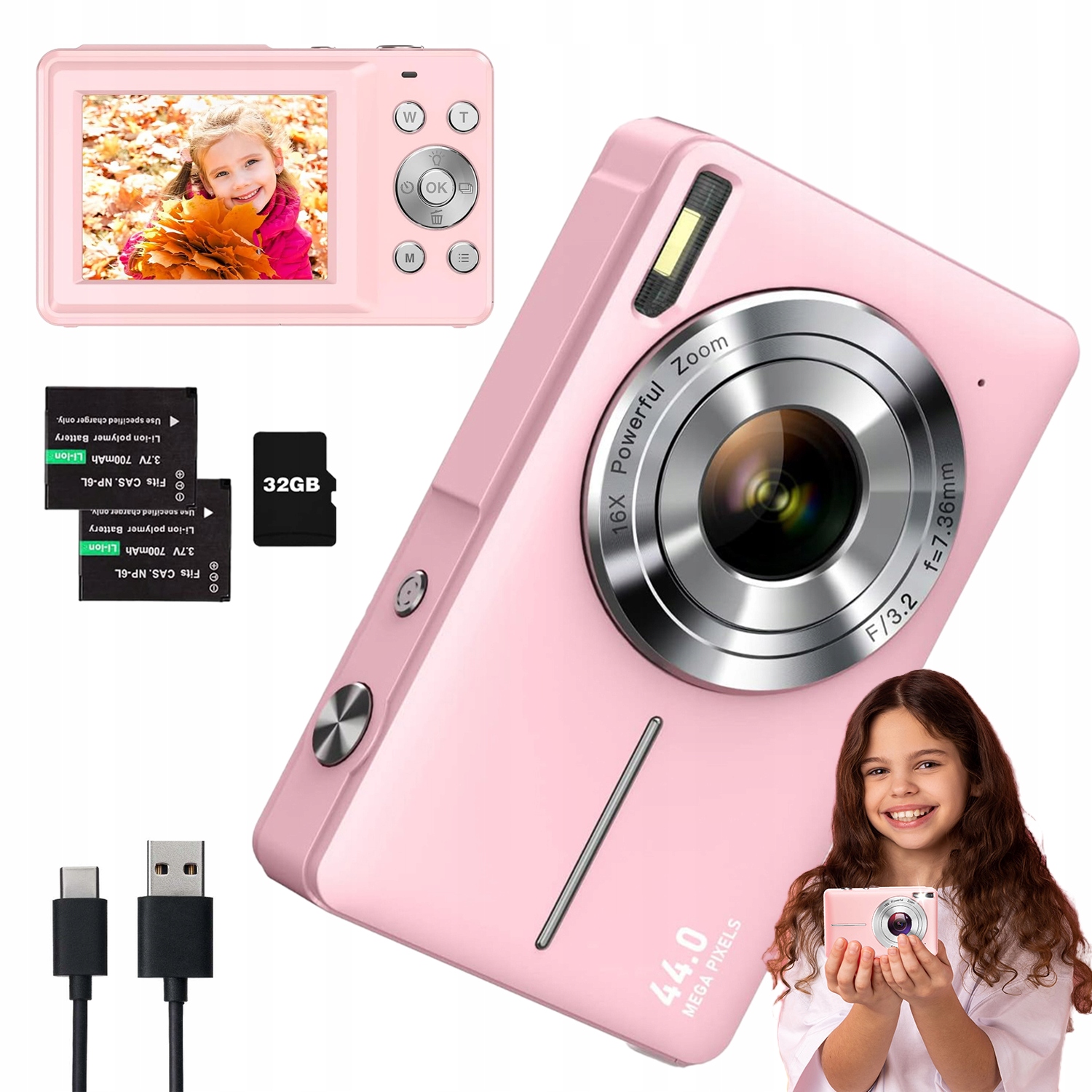 Domácí Digitální Fotoaparát Hd 1080P 44MP Mini Fotoaparát Pro Děti