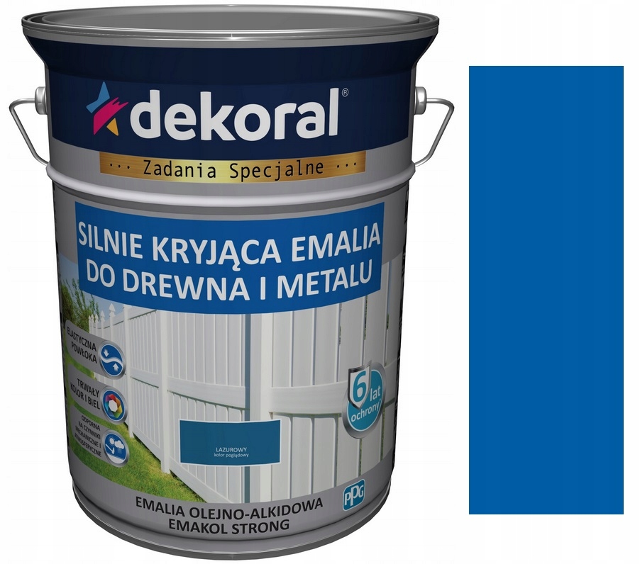Dekoral Emakol Strong Do Drewna Metalu Lazurowy 5L